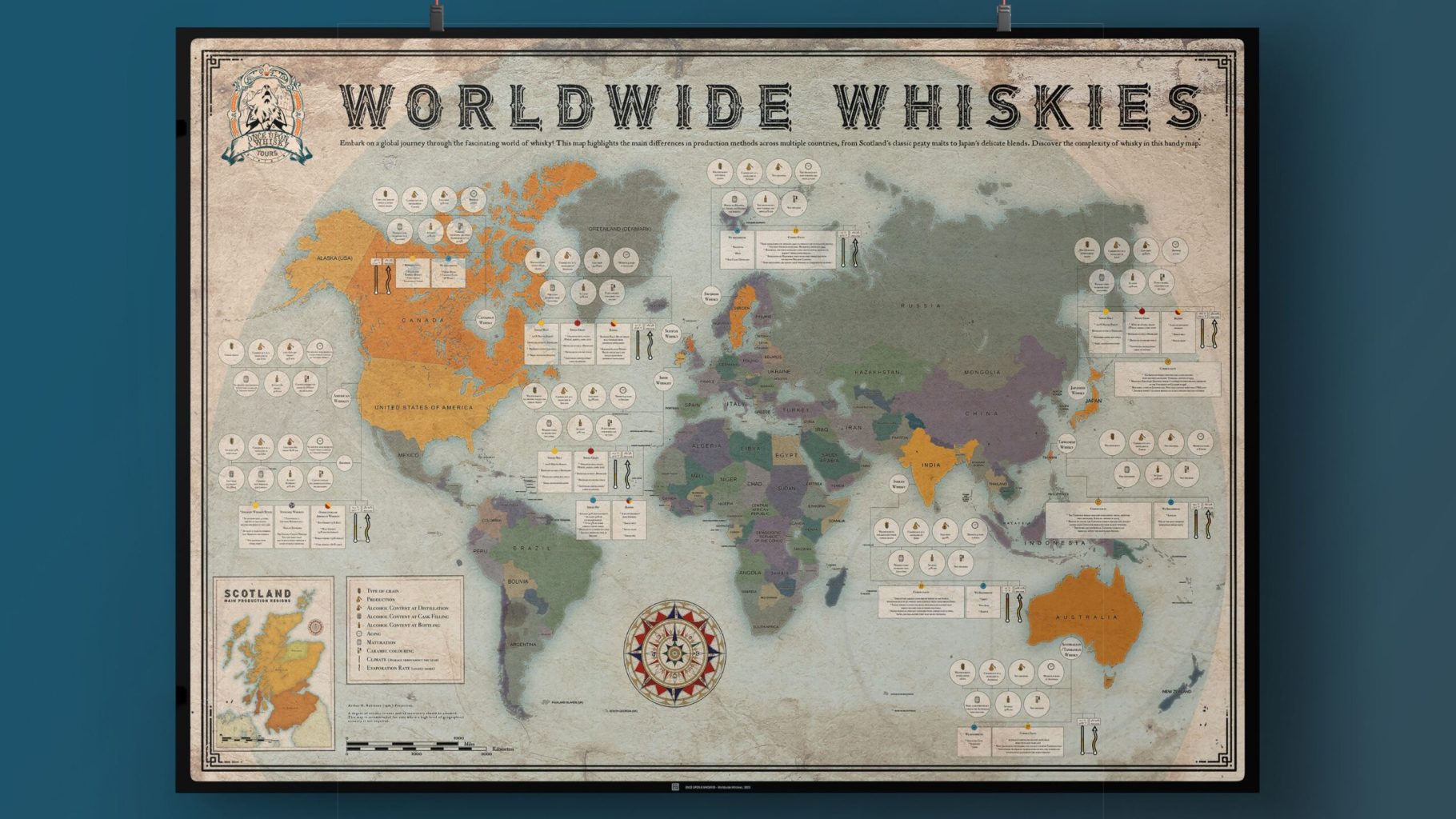 Father's Day gift: Wall hangings, whisky maps
