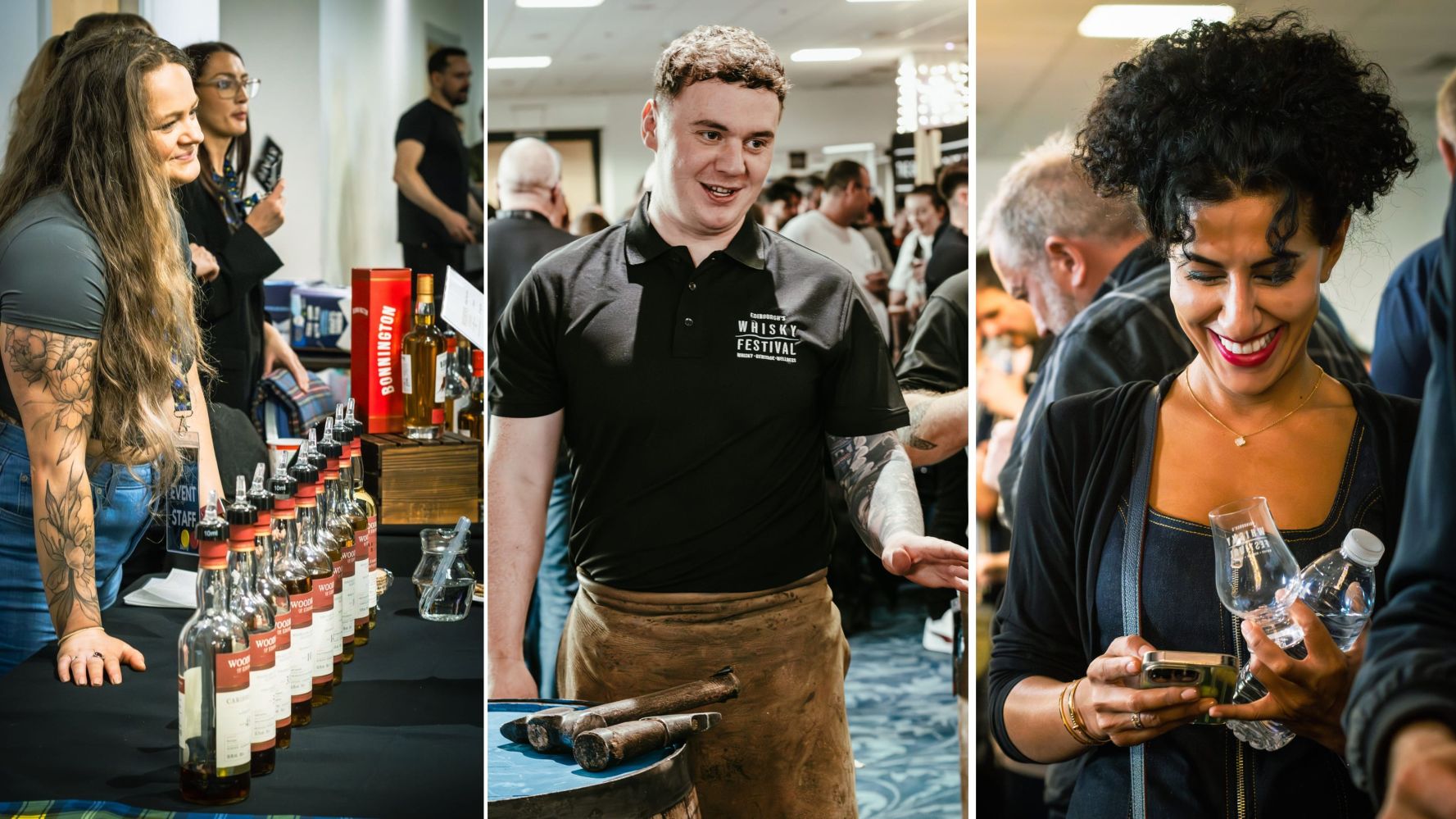 People enjoying whisky at The Edinburgh Whisky Festival